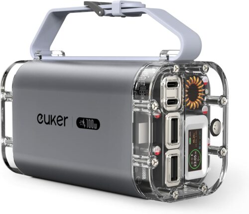 Euker モバイルバッテリー 大容量 40000mah 急速充電 最大出力100W ポータブルバッテリー Type-A Type-C ノートPC ディスプレイ 懐中電灯 PSE認証済