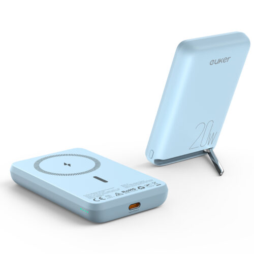 Euker マグネットモバイルバッテリー 6700mAh 大容量 軽量 スタンド付 ワイヤレス充電器 急速充電 PD対応 iPhone13 iPhone12シリーズ MagSafe PSE認証済 - 画像 (8)