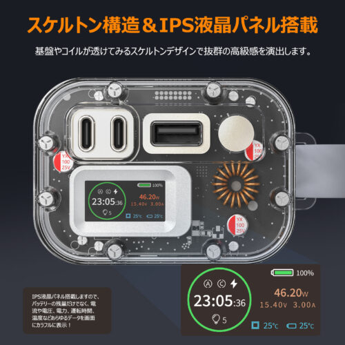 Euker モバイルバッテリー 大容量 急速充電 PD65W 30000mah パワーバンク ポータブルバッテリー PSE認証済 - 画像 (3)