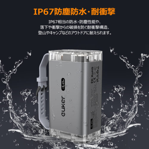 Euker モバイルバッテリー 大容量 急速充電 PD65W 30000mah パワーバンク ポータブルバッテリー PSE認証済 - 画像 (11)