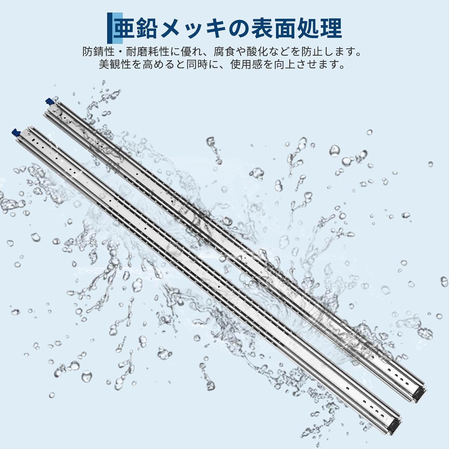 スライドレール 1400mm 幅76mm ロック付き かんぜんな拡張ボール伸縮式 3段引き 耐荷重100kg 左右1セット - 画像 (3)