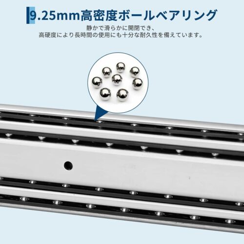 スライドレール 1400mm 幅76mm ロック付き かんぜんな拡張ボール伸縮式 3段引き 耐荷重100kg 左右1セット - 画像 (5)