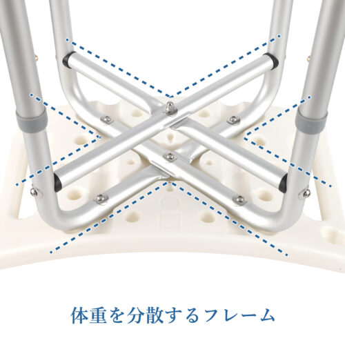 バスチェア シャワーチェア 風呂椅子 介護用お風呂椅子 介護用品 入浴介護 高さ6段階調節可能 大吸盤 組立簡単転倒防止 座面のみタイプ - 画像 (9)