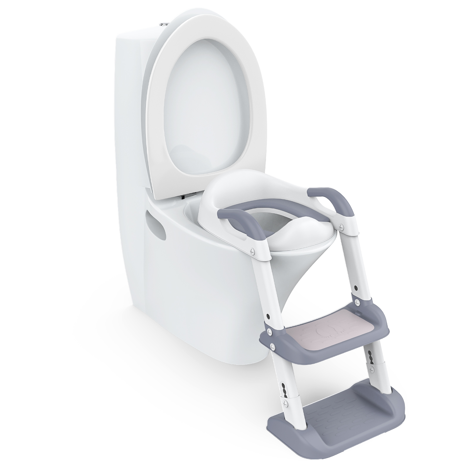 補助便座 トイレトレーナー ステップ付き レトレーニング 踏み台 折りたたみ 子供用 トイレ アラウーノ対応 グレー