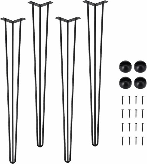 アイアンレッグ テーブル 脚 4本セット 高さ71cm 荷重400kg diy パーツ 家具脚 脚用ゴムパット付属 Ｖ字型