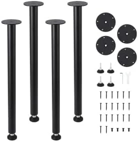 アイアンレッグ テーブル 脚 4本セット 高さ40.6cm 荷重540kg 高さ調整 diy 脚のみ パーツ 家具脚 ローテーブル/ベンチ/テレビボード 丸型
