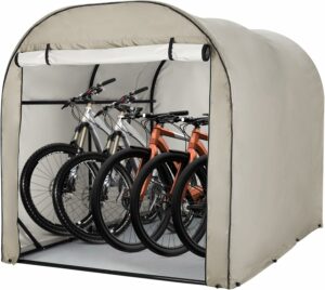 サイクルハウス ガレージ サイクルポート 自転車テント 頑丈 防水 収納 梅雨対策 3台用（カーキ色）