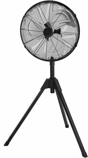 工業扇 業務用扇風機 三脚型 スタンド型 アルミ羽根 45Cm 首振り 風量3段階 高さ調節110~145Cm 業務用 扇風機 ブラック