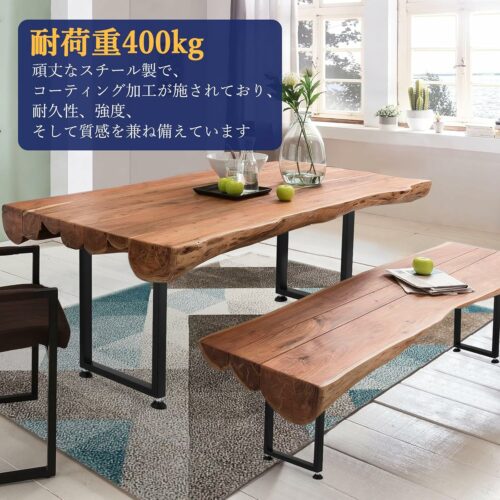 アイアンレッグ テーブル 脚 家具脚 スクエア型 2本セット 奥行45Cm 高さ37Cm 荷重400Kg 高さ調整 Diy 脚のみ パーツ - 画像 (5)