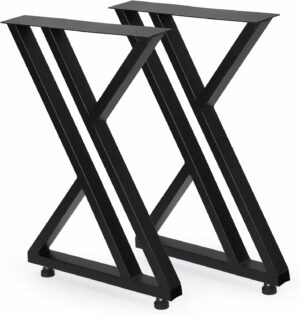 アイアンレッグ テーブル 脚 家具脚 脚用ゴムパット付属 Z字型 2本セット 高さ74Cm 荷重400Kg Diy パーツ