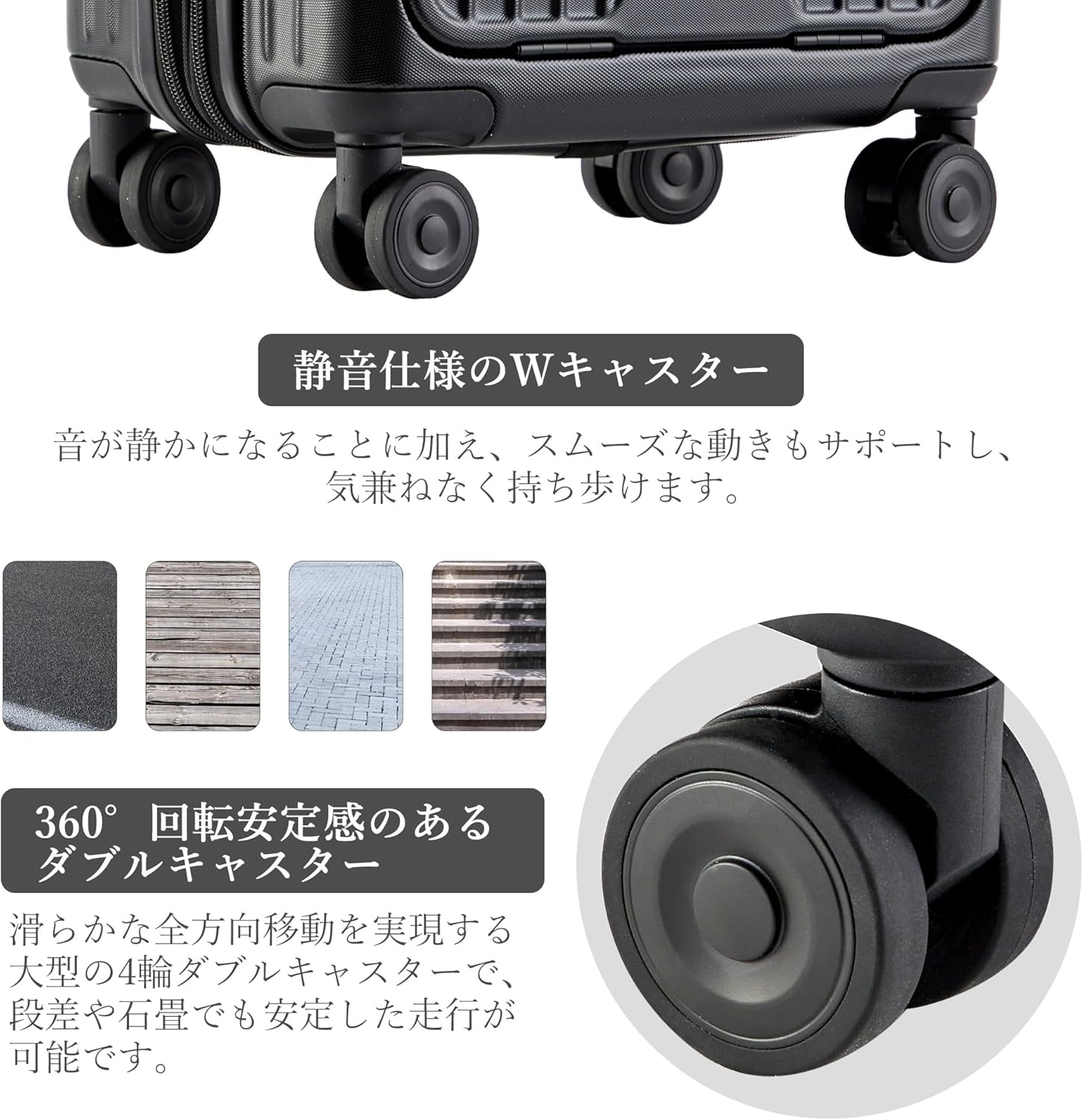 ベラクシー スーツケース 機内持ち込み キャリーケース フロントオープン USBポート付き 隠しフック 拡張機能付 耐衝撃 多機能 静音 超軽量 360度回転 TSAローク ビジネス 出張 旅行 修学 (Sサイズ/44L/ブラック/1~3泊) - 画像 (4)